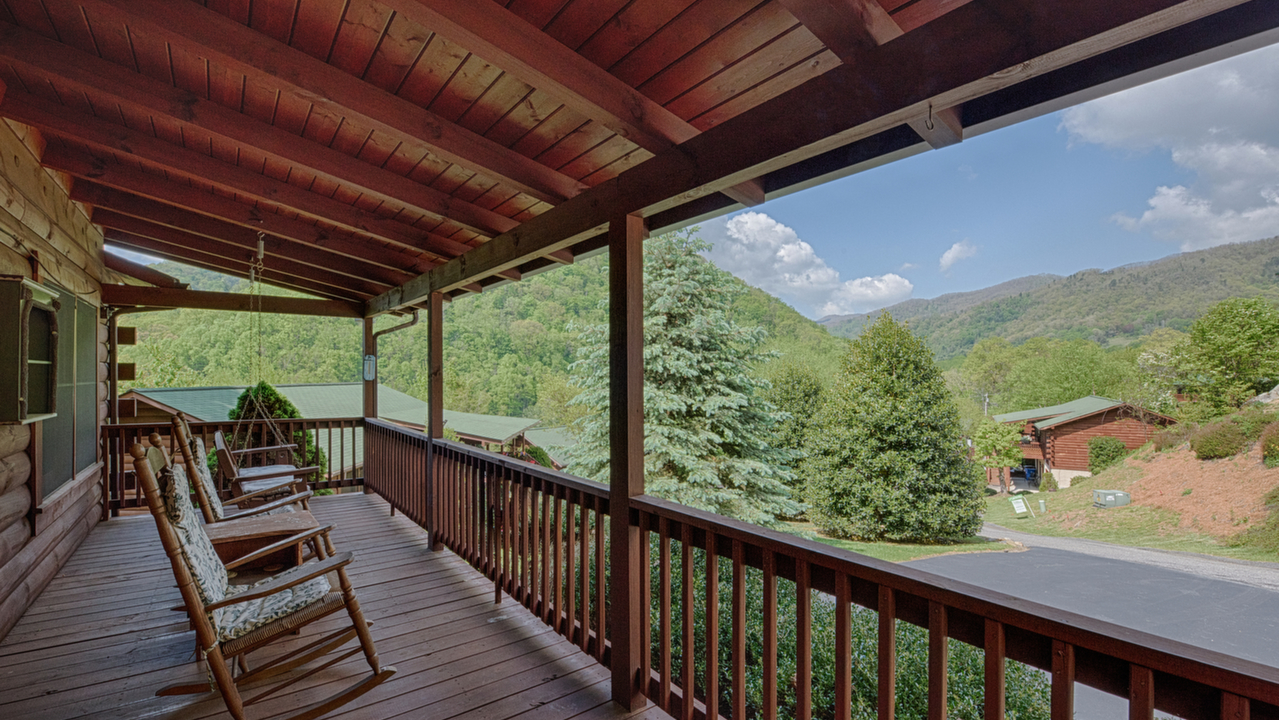 Covered Front Porch with Mountain View