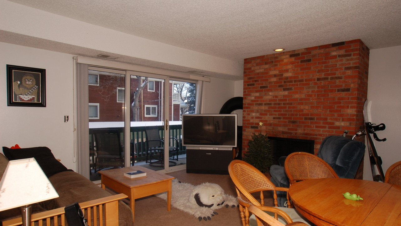 Living Room, Fireplace & Balcony