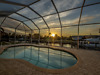 sunset over pool