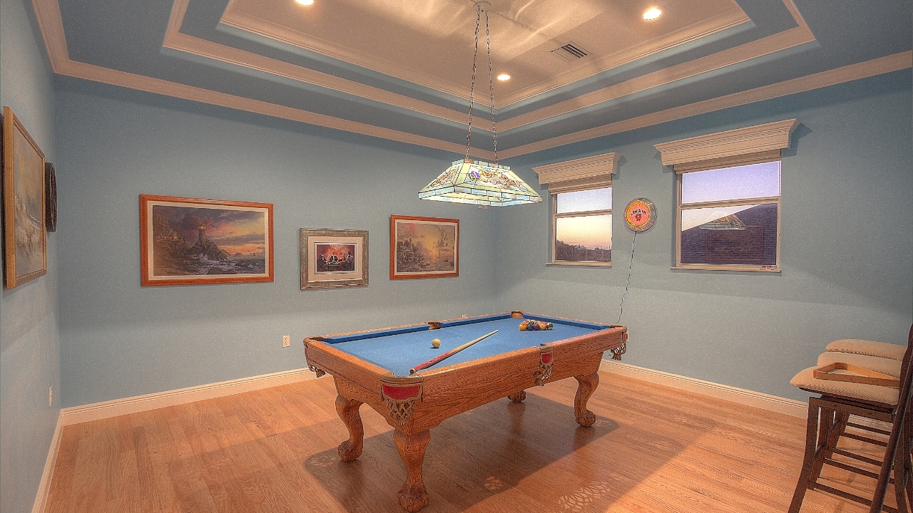 tray ceiling in game room