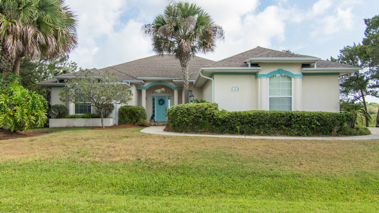 Front of Waterfront  Home