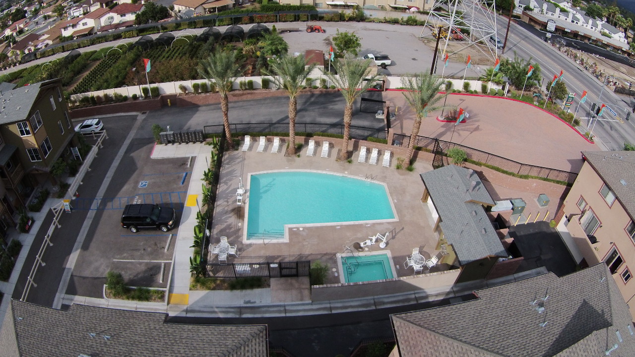 Complex Pool Aerial View